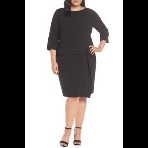 vince camuto angled ruffle sheath dress